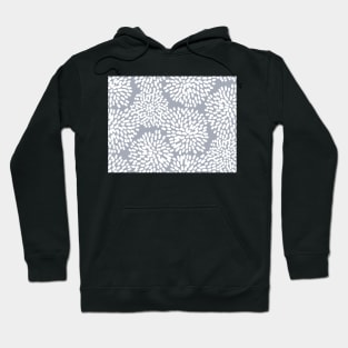 Grey and White Abstract Firework Flowers Hoodie